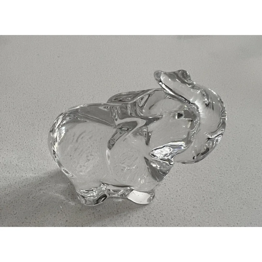 Lenox Fine Crystal Clear Elephant Figurine Trunk Up